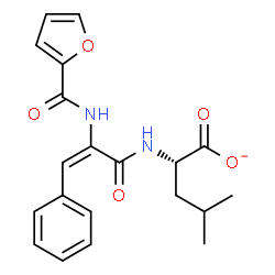 ChemSpider 2D Image | (2S)-2-{[(2E)-2-(2-Furoylamino)-3-phenyl-2-propenoyl]amino}-4-methylpentanoate | C20H21N2O5