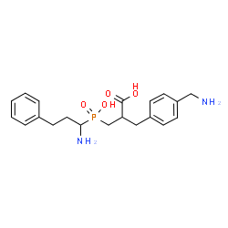 ChemSpider 2D Image | 2-[4-(Aminomethyl)benzyl]-3-[(1-amino-3-phenylpropyl)(hydroxy)phosphoryl]propanoic acid | C20H27N2O4P