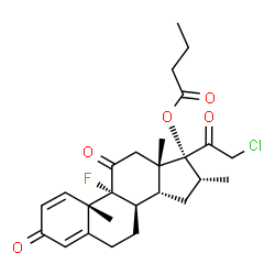 ChemSpider 2D Image | (8alpha,14beta,16alpha)-21-Chloro-9-fluoro-16-methyl-3,11,20-trioxopregna-1,4-dien-17-yl butyrate | C26H32ClFO5