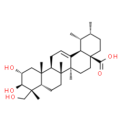 ChemSpider 2D Image | (2alpha,3beta,5beta,18alpha,19alpha)-2,3,23-Trihydroxyurs-12-en-28-oic acid | C30H48O5