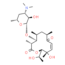 ChemSpider 2D Image | (3R,4S,5S,7R,9Z,11S,12R)-11-Hydroxy-12-[(1R)-1-hydroxyethyl]-3,5,7,11-tetramethyl-2,8-dioxooxacyclododec-9-en-4-yl 3,4,6-trideoxy-3-(dimethylamino)-beta-D-xylo-hexopyranoside | C25H43NO8