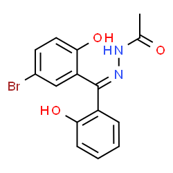 ChemSpider 2D Image | N'-[(Z)-(5-Bromo-2-hydroxyphenyl)(2-hydroxyphenyl)methylene]acetohydrazide | C15H13BrN2O3