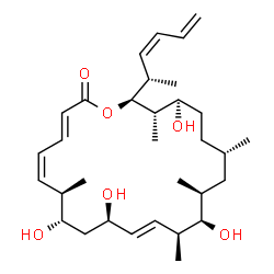 ChemSpider 2D Image | (3E,5Z,7R,8S,10R,11E,13S,14R,15S,17S,20R,21S,22S)-22-[(2S,3Z)-3,5-Hexadien-2-yl]-8,10,14,20-tetrahydroxy-7,13,15,17,21-pentamethyloxacyclodocosa-3,5,11-trien-2-one | C32H52O6