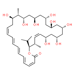 ChemSpider 2D Image | (3Z,5E,7E,9E,11Z,14R,15S,16S,18R,20R,22R,24S,26S,28S,29Z,31S,32S)-14,16,18,20,22,24,26,28-Octahydroxy-32-isopropyl-15,31-dimethyloxacyclodotriaconta-3,5,7,9,11,29-hexaen-2-one | C36H58O10