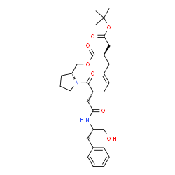 ChemSpider 2D Image | 2-Methyl-2-propanyl [(4R,6E,9R,14aR)-9-(2-{[(2S)-1-hydroxy-3-phenyl-2-propanyl]amino}-2-oxoethyl)-3,10-dioxo-3,4,5,8,9,10,12,13,14,14a-decahydro-1H-pyrrolo[2,1-c][1,4]oxazacyclododecin-4-yl]acetate | C30H42N2O7