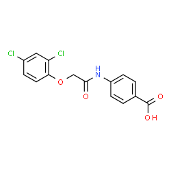 ChemSpider 2D Image | 4-{[(2,4-Dichlorophenoxy)acetyl]amino}benzoic acid | C15H11Cl2NO4