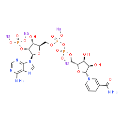 ChemSpider 2D Image | [[(2R,3R,4R,5R)-2-(6-aminopurin-9-yl)-5-[[[[(2R,3S,4R,5R)-5-(3-carbamoyl-4H-pyridin-1-yl)-3,4-dihydroxy-tetrahydrofuran-2-yl]methoxy-sodiooxy-phosphoryl]oxy-sodiooxy-phosphoryl]oxymethyl]-4-hydroxy-tetrahydrofuran-3-yl]oxy-sodiooxy-phosphoryl]oxysodium | C21H26N7Na4O17P3