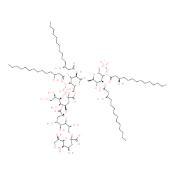 ChemSpider 2D Image | (6R)-3-Deoxy-6-[(1R)-2-({(6R)-3-deoxy-6-[(1R)-1,2-dihydroxyethyl]-beta-L-erythro-hex-2-ulopyranonosyl}oxy)-1-hydroxyethyl]-beta-L-erythro-hex-2-ulopyranonosyl-(2->4)-(6R)-3-deoxy-6-[(1R)-1,2-dihydroxy
ethyl]-beta-L-erythro-hex-2-ulopyranonosyl-(2->6)-2-deoxy-3-O-[(3R)-3-hydroxytetradecanoyl]-2-{[(3R)-3-hydroxytetradecanoyl]amino}-4-O-phosphonato-beta-D-glucopyranosyl-(1->6)-2-deoxy-3-O-[(3R)-3-hydr
oxytetradecanoyl]-2-{[(3R)-3-hydroxytetradecanoyl]amino}-1-O-phosphonato-alpha-D-glucopyranosato(2-) | C92H159N2O44P2