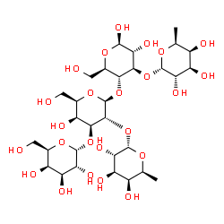 ChemSpider 2D Image | alpha-D-Galp-(1->3)-[alpha-L-Fucp-(1->2)]-beta-D-Galp-(1->4)-[alpha-L-Fucp-(1->3)]-beta-D-Glcp | C30H52O24