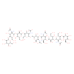 ChemSpider 2D Image | beta-D-Galactopyranosyl-(1->4)-2-acetamido-2-deoxy-beta-D-glucopyranosyl-(1->3)-beta-D-galactopyranosyl-(1->4)-2-acetamido-2-deoxy-beta-D-glucopyranosyl-(1->3)-[beta-D-galactopyranosyl-(1->4)-2-acetam
ido-2-deoxy-beta-D-glucopyranosyl-(1->3)-beta-D-galactopyranosyl-(1->4)-2-acetamido-2-deoxy-beta-D-glucopyranosyl-(1->6)]-2-acetamido-2-deoxy-alpha-D-galactopyranose | C64H107N5O46