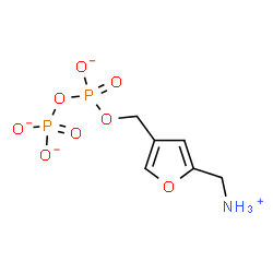 ChemSpider 2D Image | Diphosphoric acid, mono[[5-(aminomethyl)-3-furanyl]methyl] ester, inner salt, ion(2-) | C6H9NO8P2