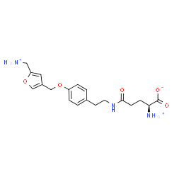 ChemSpider 2D Image | (2S)-2-Ammonio-5-{[2-(4-{[5-(ammoniomethyl)-3-furyl]methoxy}phenyl)ethyl]amino}-5-oxopentanoate | C19H26N3O5