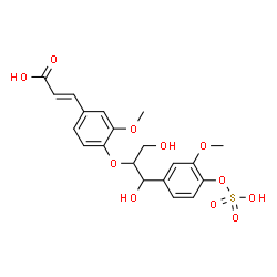ChemSpider 2D Image | (2E)-3-[4-({1,3-Dihydroxy-1-[3-methoxy-4-(sulfooxy)phenyl]-2-propanyl}oxy)-3-methoxyphenyl]acrylic acid | C20H22O11S