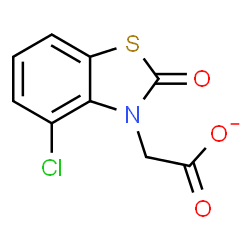 ChemSpider 2D Image | (4-Chloro-2-oxo-1,3-benzothiazol-3(2H)-yl)acetate | C9H5ClNO3S