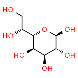 ChemSpider 2D Image | (5S)-5-[(1R)-1,2-Dihydroxyethyl]-alpha-L-arabinopyranose | C7H14O7