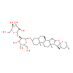 ChemSpider 2D Image | (3beta,25R)-Spirostan-3-yl 2-O-beta-D-glucopyranosyl-beta-D-galactopyranoside | C39H64O13