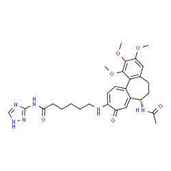 ChemSpider 2D Image | 6-{[(7S)-7-Acetamido-1,2,3-trimethoxy-9-oxo-5,6,7,9-tetrahydrobenzo[a]heptalen-10-yl]amino}-N-(1H-1,2,4-triazol-3-yl)hexanamide | C29H36N6O6