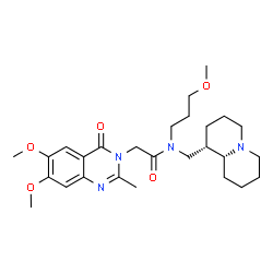 ChemSpider 2D Image | 2-(6,7-Dimethoxy-2-methyl-4-oxo-3(4H)-quinazolinyl)-N-(3-methoxypropyl)-N-[(1S,9aR)-octahydro-2H-quinolizin-1-ylmethyl]acetamide | C27H40N4O5