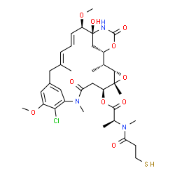 ChemSpider 2D Image | (1S,2R,3S,5R,6S,16E,18E,20R,21S)-11-Chloro-21-hydroxy-12,20-dimethoxy-2,5,9,16-tetramethyl-8,23-dioxo-4,24-dioxa-9,22-diazatetracyclo[19.3.1.1~10,14~.0~3,5~]hexacosa-10(26),11,13,16,18-pentaen-6-yl (2
S)-2-[methyl(3-sulfanylpropanoyl)amino]propanoate (non-preferred name) | C35H48ClN3O10S