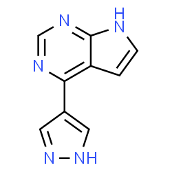 ChemSpider 2D Image | 4-(1H-Pyrazol-4-yl)-7H-pyrrolo[2,3-d]pyrimidine | C9H7N5