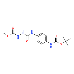 ChemSpider 2D Image | Methyl 2-{[4-({[(2-methyl-2-propanyl)oxy]carbonyl}amino)phenyl]carbamoyl}hydrazinecarboxylate | C14H20N4O5