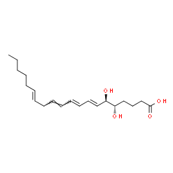 ChemSpider 2D Image | (5S,6R,7E,9E,11E,14E)-5,6-Dihydroxy-7,9,11,14-icosatetraenoic acid | C20H32O4