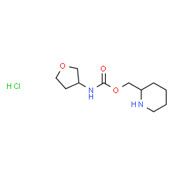 ChemSpider 2D Image | 2-Piperidinylmethyl tetrahydro-3-furanylcarbamate hydrochloride (1:1) | C11H21ClN2O3