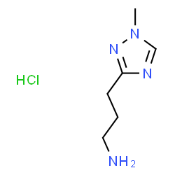 ChemSpider 2D Image | 3-(1-Methyl-1H-1,2,4-triazol-3-yl)-1-propanamine hydrochloride (1:1) | C6H13ClN4