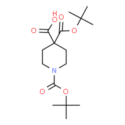 ChemSpider 2D Image | 1,4-bis[(tert-butoxy)carbonyl]piperidine-4-carboxylic acid | C16H27NO6