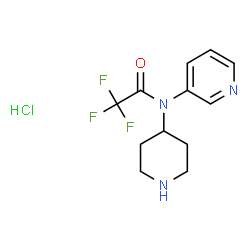 ChemSpider 2D Image | 2,2,2-Trifluoro-N-(4-piperidinyl)-N-(3-pyridinyl)acetamide hydrochloride (1:1) | C12H15ClF3N3O