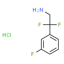 ChemSpider 2D Image | 2,2-Difluoro-2-(3-fluorophenyl)ethanamine hydrochloride (1:1) | C8H9ClF3N