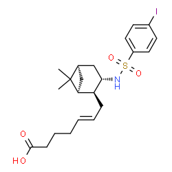ChemSpider 2D Image | (5E)-7-[(1S,2S,3S,5R)-3-{[(4-Iodophenyl)sulfonyl]amino}-6,6-dimethylbicyclo[3.1.1]hept-2-yl]-5-heptenoic acid | C22H30INO4S