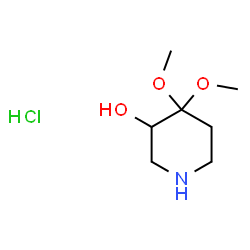 ChemSpider 2D Image | 4,4-Dimethoxy-3-piperidinol hydrochloride (1:1) | C7H16ClNO3