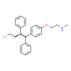 ChemSpider 2D Image | 2-{4-[(1Z)-4-Chloro-1,2-diphenyl-1-buten-1-yl]phenoxy}-N-methylethanamine | C25H26ClNO