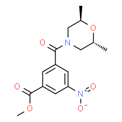 ChemSpider 2D Image | Methyl 3-{[(2R,6R)-2,6-dimethyl-4-morpholinyl]carbonyl}-5-nitrobenzoate | C15H18N2O6
