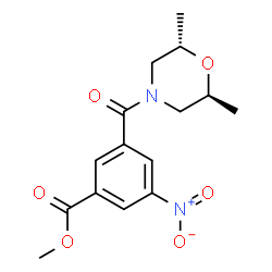 ChemSpider 2D Image | Methyl 3-{[(2S,6S)-2,6-dimethyl-4-morpholinyl]carbonyl}-5-nitrobenzoate | C15H18N2O6