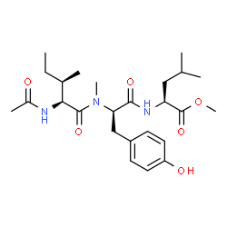 ChemSpider 2D Image | Methyl N-acetyl-L-alloisoleucyl-N-methyl-D-tyrosyl-L-leucinate | C25H39N3O6