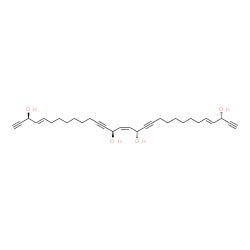 ChemSpider 2D Image | (3S,4E,14R,15Z,17R,26E,28S)-4,15,26-Triacontatriene-1,12,18,29-tetrayne-3,14,17,28-tetrol | C30H40O4