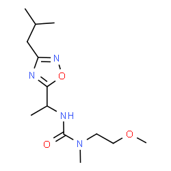 ChemSpider 2D Image | 3-[1-(3-Isobutyl-1,2,4-oxadiazol-5-yl)ethyl]-1-(2-methoxyethyl)-1-methylurea | C13H24N4O3