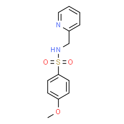 ChemSpider 2D Image | 4-Methoxy-N-(2-pyridinylmethyl)benzenesulfonamide | C13H14N2O3S