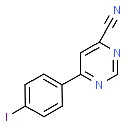 ChemSpider 2D Image | 6-(4-Iodophenyl)-4-pyrimidinecarbonitrile | C11H6IN3