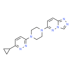 ChemSpider 2D Image | 6-[4-(6-Cyclopropyl-3-pyridazinyl)-1-piperazinyl][1,2,4]triazolo[4,3-b]pyridazine | C16H18N8