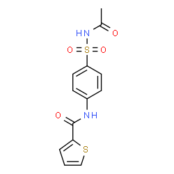 ChemSpider 2D Image | N-[4-(Acetylsulfamoyl)phenyl]-2-thiophenecarboxamide | C13H12N2O4S2
