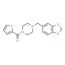 ChemSpider 2D Image | [4-(1,3-benzodioxol-5-ylmethyl)piperazino](2-thienyl)methanone | C17H18N2O3S