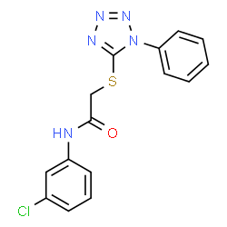 ChemSpider 2D Image | N-(3-Chlorophenyl)-2-[(1-phenyl-1H-tetrazol-5-yl)sulfanyl]acetamide | C15H12ClN5OS