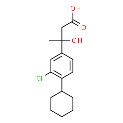 ChemSpider 2D Image | 3-(3-Chloro-4-cyclohexylphenyl)-3-hydroxybutanoic acid | C16H21ClO3
