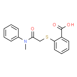 ChemSpider 2D Image | 2-({2-[Methyl(phenyl)amino]-2-oxoethyl}sulfanyl)benzoic acid | C16H15NO3S