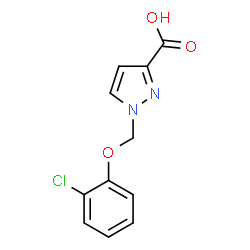 ChemSpider 2D Image | 1-(2-CHLOROPHENOXYMETHYL)PYRAZOLE-3-CARBOXYLIC ACID | C11H9ClN2O3