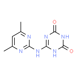 ChemSpider 2D Image | 6-[(4,6-Dimethyl-2-pyrimidinyl)amino]-1,3,5-triazine-2,4(1H,3H)-dione | C9H10N6O2