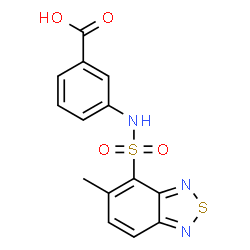 ChemSpider 2D Image | 3-{[(5-Methyl-2,1,3-benzothiadiazol-4-yl)sulfonyl]amino}benzoic acid | C14H11N3O4S2
